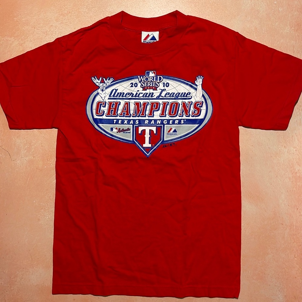 Texas Rangers 2010 MLB American League Champions Red Majestic T-Shirt - Unisex M